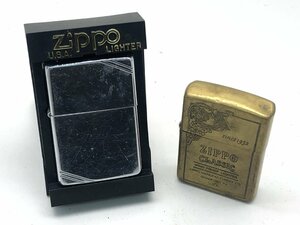 ■Zippo CLASSIC since 1932 1992年 / 1991年製 オイルライター ゴールド シルバー 2点 まとめ 火花あり/現状渡し 中古【UW060148】