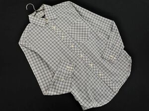 BANANA REPUBLIC バナナリパブリック チェック シャツ sizeS/白 ■◇ ☆ edb9 メンズ