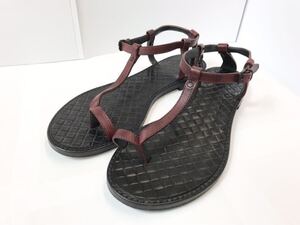 (D) BOTTEGA VENETA ボッテガヴェネタ レザー ストラップ サンダル 38