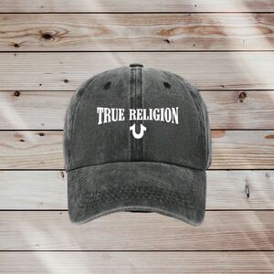 ☆SALE☆TRUE RELIGION キャップ BLACK ウォッシュド加工