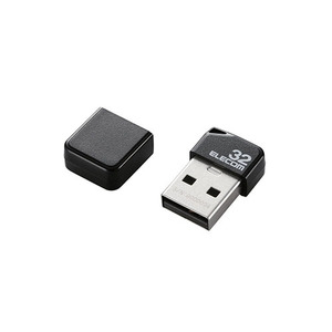 エレコム USBメモリ/USB2.0/小型/キャップ付/32GB/ブラック MF-SU2B32GBK