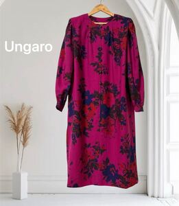 Ungaro parallele paris ウンガロ　花柄 ワンピース　ウール