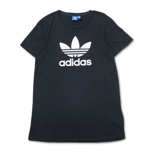 《オススメ◎》adidas アディダス★トレフォイル*ビッグロゴデザイン*Tシャツ*カットソー*ブラック*サイズOT(MS2026)◆YP