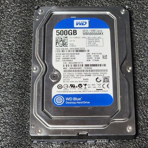 【送料無料】WesternDigtal WD Blue WD5000AAKX-75U6AA0 500GB 3.5インチ内蔵HDD 2013年製 フォーマット済み 正常品 PCパーツ 動作確認済