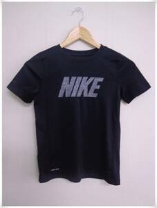 ☆1675【送料無料】NIKE ナイキ キッズ 男の子 半袖 Tシャツ S ブラック メッシュ 吸汗速乾 通気性 ロゴプリント 通学 スポーツ DRI-FIT