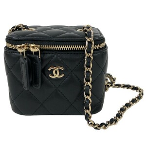 シャネル CHANEL スモールバニティ AP1340 31番台 ブラック ゴールド金具 ラムスキン ショルダーバッグ レディース 中古