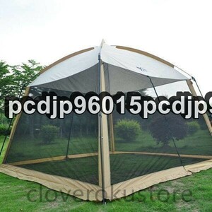 タープテント 超大型5-8人用 330×330×245センチ 蚊帳 通気性 キャンプ サンシェルター