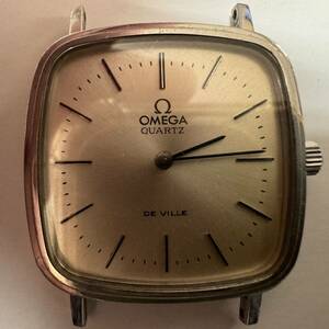 オメガ OMEGA デビル DeVille Cal.1330 Ref.191.0045 クォーツ メンズ腕時計 プッシュリューズ　シルバー文字盤 スクエア 動品ジャンク111