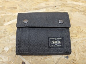 Y PORTER スモーキー 二つ折り財布 ブラック ポーター 財布 ウォレット WALLET 黒 折り畳み 