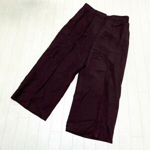 和589★ Demi Luxe BEAMS デミルクス ビームス ワイドパンツ ガウチョパンツ ボトムス ジップフライ 40 ダークブラウン レディース