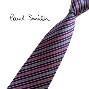 Paul Smith ネクタイ やや細身 レジメンタル柄 ストライプ柄 ポールスミス USED 中古 m1404