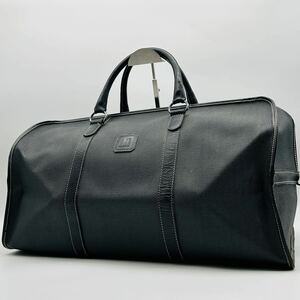 1円～【入手困難品】定価10万円 ダンヒル dunhill ボストンバッグ トラベルバッグ トートバッグ A4 2way PVC レザー メンズ レディース 黒