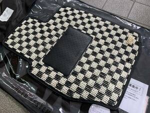 【 KARO SISAL WHITE/BLACK SUZUKI アルト HA24V 運転席のみ1枚 】ALTO スズキ フロアマット マット チェッカーフラッグ