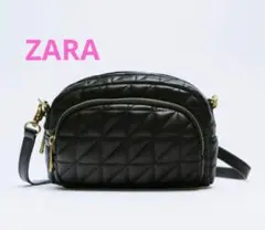 ZARA キルティングミニーショルダーバッグ　BLACK