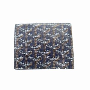 未使用品 ゴヤール GOYARD サンフロランタン 二つ折り財布 コンパクトウォレット レザー ヘリンボーン 小銭入れ 札入れ 紺 ネイビー 1212