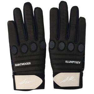 セイントウッズ SW/SK Leather Dog Gloves サイズ:L ドッグプリント レザーグローブ 中古 BS99