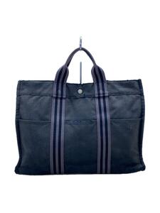 HERMES◆トートバッグ/コットン/GRY