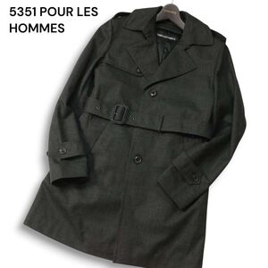 5351 POUR LES HOMMES 5351プールオム 秋冬 中綿ライナー★ ウール シングル トレンチコート Sz.1 メンズ　I4T04314_C#N