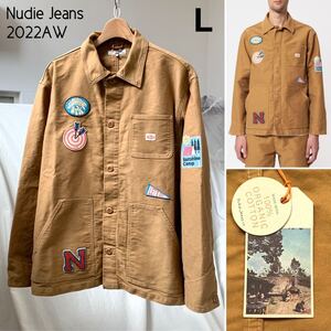 L 新品 2022AW Nudie Jeans ヌーディージーンズ Carson Chore Jacket モールスキン ジャケット 定5.94万 メンズ カバーオール 71%off