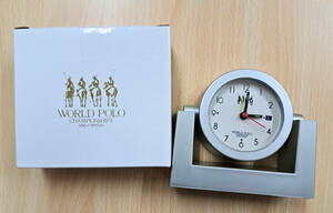 置時計　WORLD POLO CHAMPIONSHIPS GREAT BRITAIN　動作確認済　中古　(G-131)