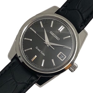 セイコー SEIKO Grand Seiko ヒストリカルコレクション GSセルフデーター復刻 SBGV011 ブラック SS/レザーストラップ 腕時計 メンズ 中古