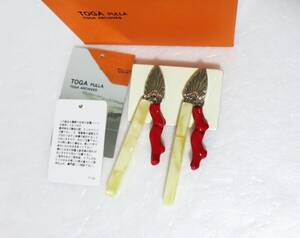 送料無料 新品 TOGA PULLA Marble earrings オフホワイト レッド シルバー 日本製 トーガ プルラ マーブル イヤリング