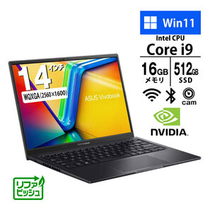 ノートパソコン ASUS 14型 WQXGA Vivobook 14X K3405VC-NZ140W Core i9-13900H メモリ16GB SSD512GB 無線LAN RTX3050 Win11 リファビッシュ