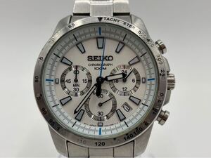 2412051874203 SEIKO セイコー 6T63-00D0 メンズ腕時計 クロノグラフ 100m 白文字盤 クォーツ デイト 不動 現状品 中古