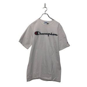 Champion 半袖 ロゴ Tシャツ L チャンピオン ホワイト ブラック シンプル 刺繍 古着卸 アメリカ仕入 a604-5149