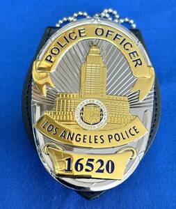 ポリスバッジ LOS ANGELES POLICE 16520 レプリカ アメリカンポリス バッジホルダー付