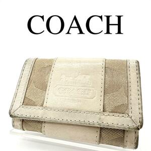 COACH コーチ 6連キーケース シグネチャー ワンポイントロゴ レザー