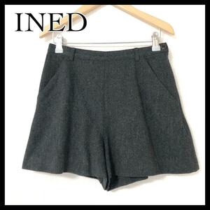 INED イネド ショートパンツ キュロット ウール 日本製 ダークグレー M