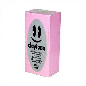 MODELING CLAY(モデリングクレイ) claytoon(クレイトーン) カラー油粘土 ピンク 1/4bar(1/4Pound) 6個セット