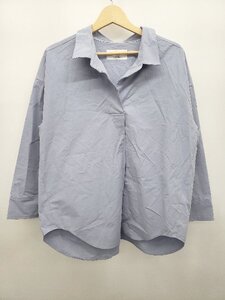 ◇ green label relaxing UNITED ARROWS スキッパー カジュアル 長袖 ブラウス サックスブルー レディース P