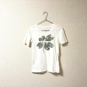 ★lucien pellat-finet ルシアン ペラフィネ★半袖 Tシャツ カットソー 白 ホワイト クローバー size XS 管:A:12