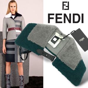 t87 新品未使用 FENDI 2014 フェンデイ ボア つけ襟 マフラー ティペット ネックアクセサリー S 正規品 レディース