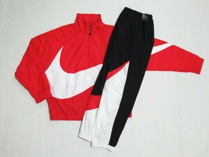 NIKE M HBR STMT ウーブンジャケット パンツ セットアップ 赤 XL ナイキ ビッグスウッシュ ウィンドブレーカー AR3133-658 AR9895-011