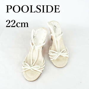 LK8059*POOL SIDE*プールサイド*レディースサンダル*22cm*白