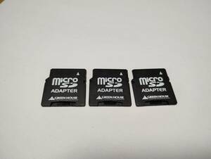 3枚セット　microSD→miniSD　変換アダプター　GREEN HOUSE　認識確認済み　メモリーカード　マイクロSDカード　MICRO mini　SDカード