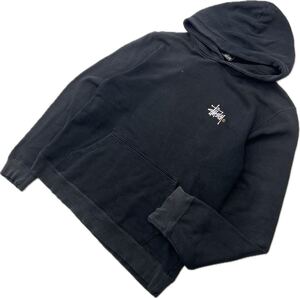 STUSSY ☆ ステューシー 定番 両面 ロゴ ブラック スウェット パーカー メンズ M 秋冬 ストリート スケーター アメカジ 人気 古着■CK220