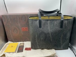 ∞極美品【ETRO エトロ 0D640 8007 ペイズリー柄 トートバッグ ショッピングバッグ 鞄 メンズ 箱 保存袋付き】HM857