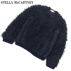 LA4252 ステラマッカートニー ボア 長袖ニットプルオーバーSTELLA McCARTNEY 切り替えデザイン ボリュームニット ネイビー40