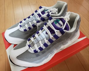 激レア2018デットストック NIKE WMNS AIR MAX 95 グレープ ナイキ ウィメンズ ビッグサイズ27.5 エアマックス95 パープル メンズ26.5～27位