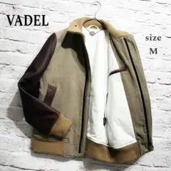 【日本製】バデル VADEL ヘリンボーン 牛革ドッキング スタジャン 異素材