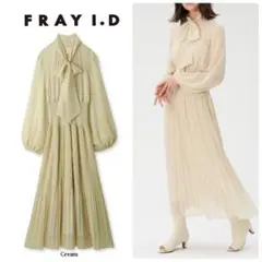 FRAY I.D フレイアイディー ウエストリブマジョリカプリーツワンピース