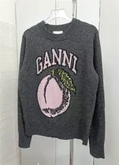 ❥(^_-)【大人気 】GANNI/ガニー レディース ロゴ ニット セーター  ジャカード セーター