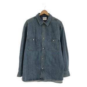 HED MAYNER / ヘドメイナー | 2022SS | DENIM SHIRT / メタルボタン オーバーシルエット デニムシャツ | S | インディゴ | メンズ