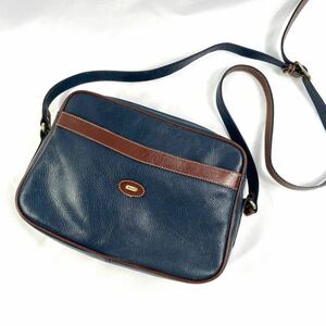 1円【最高級】BALLY バリー ショルダーバック メンズ ビジネス カメラバック レザー ネイビー 紺 ブラウン ロゴ 斜め掛け クロスボディ