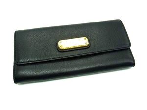 ■美品■ MARC BY MARC JACOBS マークバイマークジェイコブス レザー 二つ折り 長財布 ウォレット 札入れ 小銭入れ ブラック系 DG7675