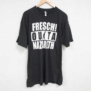 XL/古着 アメリカンアパレル American Apparel 半袖 Tシャツ メンズ NAZARETH 大きいサイズ クルーネック 濃グレー 霜降り 24jul09 中古